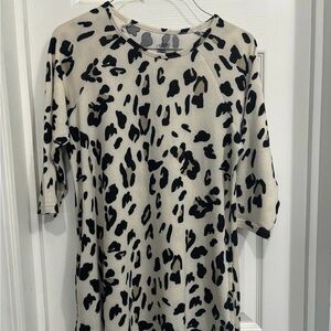 Tickled Teal dress / tunic top Sz M leopard animal print